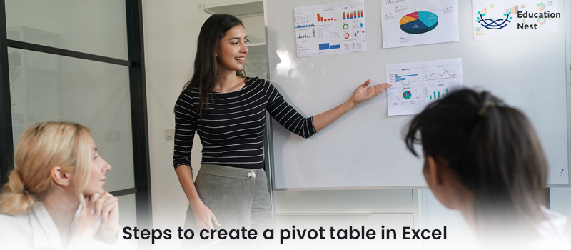 Steps to create a pivot table in Excel: