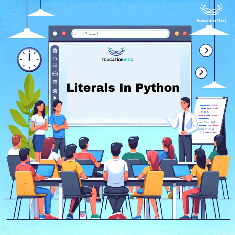 A visual representation of literals in Python, showcasing the various types of data values that can be directly expressed in the programming language.