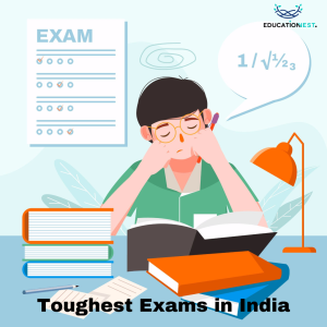 A focused Indian boy diligently preparing for the toughest exams in India.