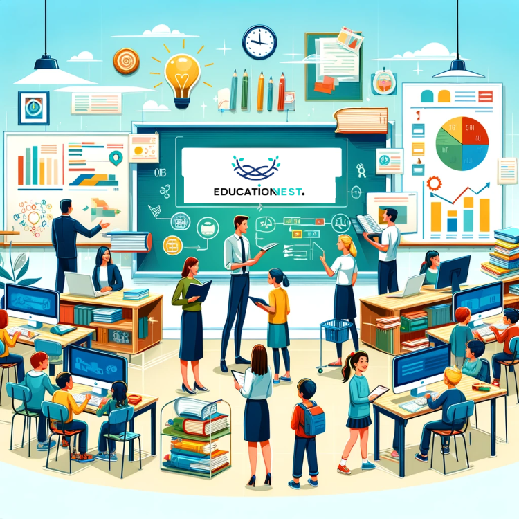Outcomes based education
A vibrant vector illustration of a modern classroom showcasing 'Outcomes based education', with educators and students engaging in practical learning activities, emphasizing skill achievement and collaboration.