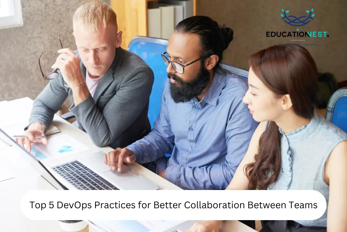 Visual representation of the top 5 DevOps practices enhancing collaboration between teams for improved efficiency.