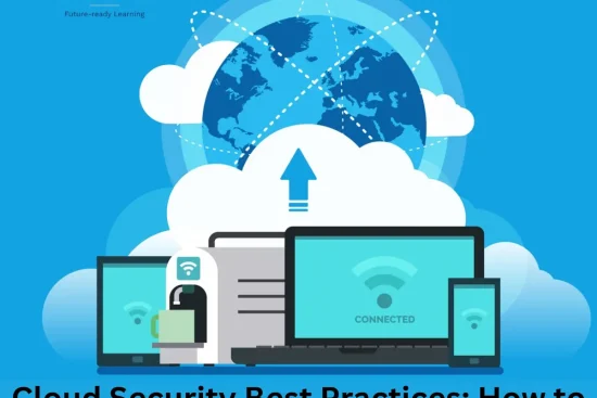 A digital representation of cloud computing, emphasizing security best practices for data protection in the cloud.