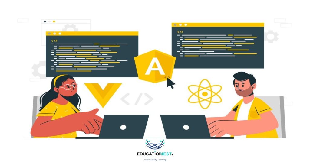 Image emphasizing on JavaScript, while comparing it with Python.