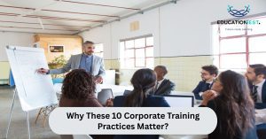 Image illustrating the importance of 10 online corporate training best practices.